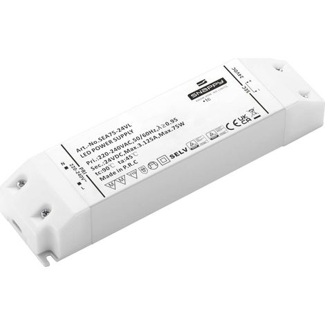 Dehner Elektronik SEA 75-24VL Driver per LED Tensione costante 75 W 3.12 A 24 V/DC Protezione sovraccarico, Sovratensio