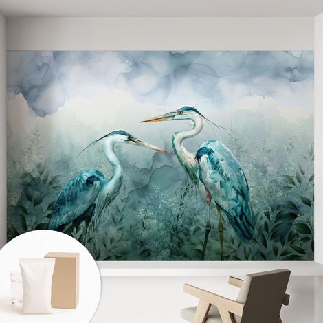Tapete Vliestapete mit Kleber - Wandgestaltung - Tapete Wohnzimmer - Flur Eingangsbereich Vögel in der Natur 152x104 cm (1/5)