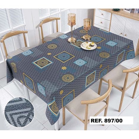 Rollen Tischdecke "Master Gold" 1,40x20m mit blauem und gelbem Druck (1/2)