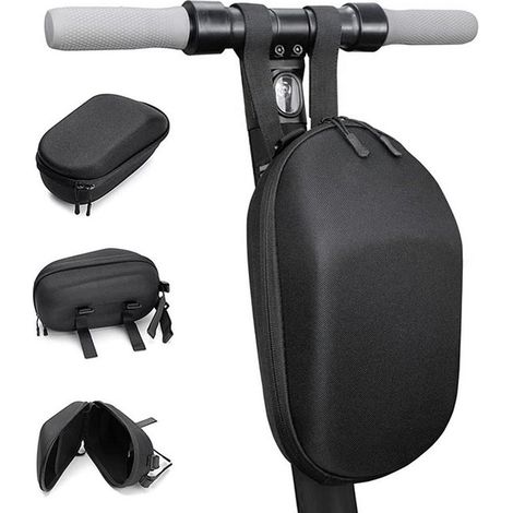 Borse per bicicletta, borsa da manubrio per e-bike e monopattini elettrici, grande capacità, resistente, borsa portaoggetti in EVA impermeabile, nera (1/5)