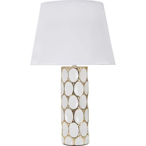 Tischlampe Badani, benötigt 1 Glühbirne, Fassung E27, Lampenschirm, weiß
