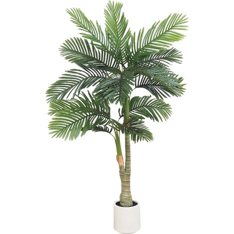 Palmier artificiel 180 cm – Plante verte tropicale en pot blanc – Décoration intérieure moderne et réaliste – Aucun entretien nécessaire – Ligne Deco (1/4)