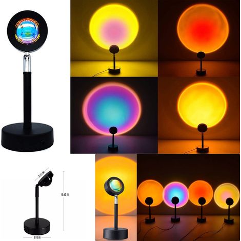 TrAdE Shop Traesio - Lampada Creazione Atmosfera Illuminazione Rotabile 180° Effetto Tramonto -