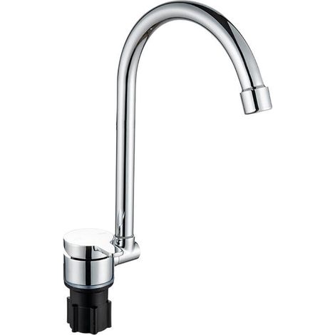 Robinet Pliable pour Camping-Car Rotation à 360° Robinet de Cuisine Évier Robinets d'Eau à Poignée Unique avec Tuyau d'Eau Froide et Chaude Robinet Pivotant en Cuivre pour RV Caravane Campin