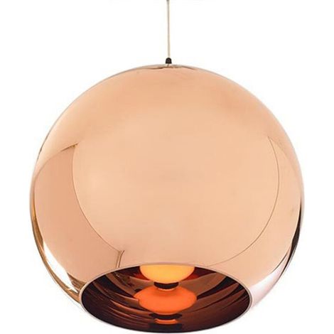 Modern Simple LED Pendant Light Creative Glass Bar Lamp Adjustable Mirror Nordic Ball Shade Ceiling Chandelier Copper 25cm (Bulb Not Included) - RAPANDA (1/4)