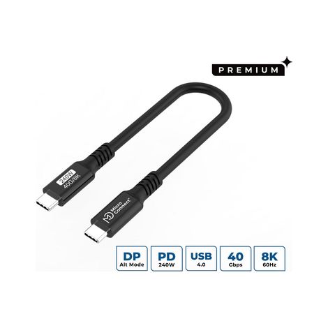 Cavo USB Microconnect USB4CC015-240W USB4 Gen 3x2 0,15 m USB C nero (1/4)