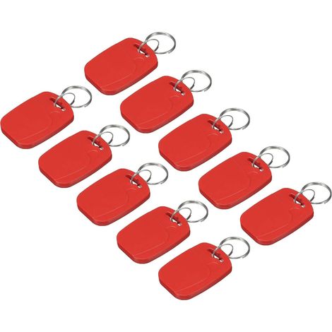Carte de sourcing, lot 12, porte-clés RFID M1 13,56 MHz pour contrôle d'accès, rouge