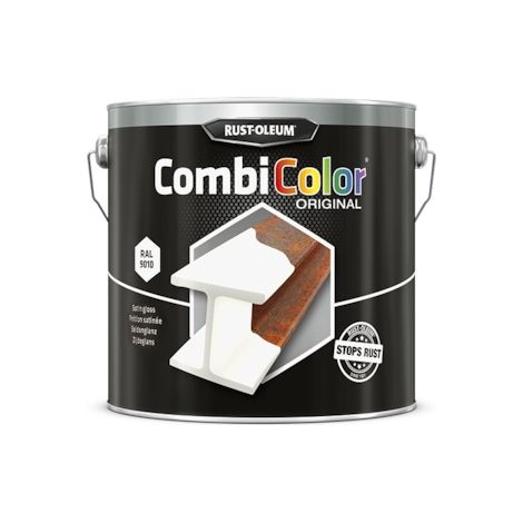 Peinture anti-rouille COMBICOLOR - blanc satiné RAL 9010 - 2.5 L - RUST-OLEUM