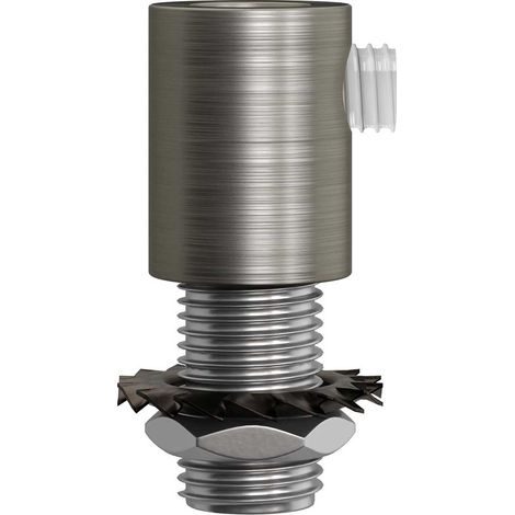 Creative-Cables Serre-câble cylindrique - (2 pièces, titane satiné, Ø 1,3 cm) - En métal - Complet avec tige, écrou et rondelle