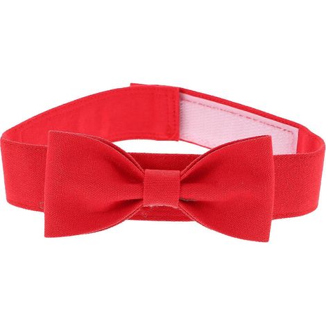 Pajarita decorativa para mascotas, collar con pajarita para perro de uso diario, lona roja. (1/5)