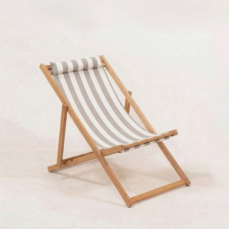 Klappbarer Gartenliegestuhl aus Holz, verstellbar Selvor - Grau (1/5)