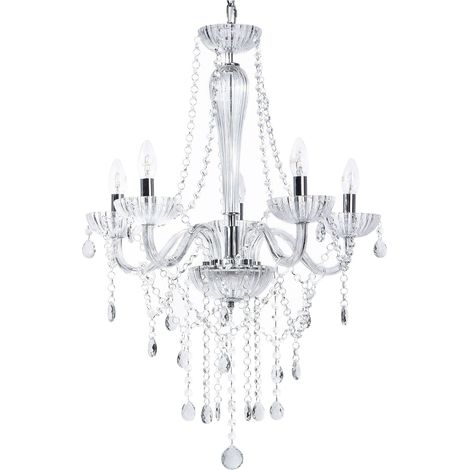 Lampadario in cristallo, color argento Locone