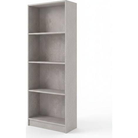 Libreria Scaffale Moderna 60x24x170 cm Mobile Soggiorno Ufficio Legno cemento