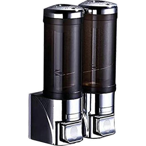 Distributeur de savon adhésif 300 ml, fixation murale sans perçage, distributeur manuel de shampoing pour douche de cuisine et salle de bain (1/5)