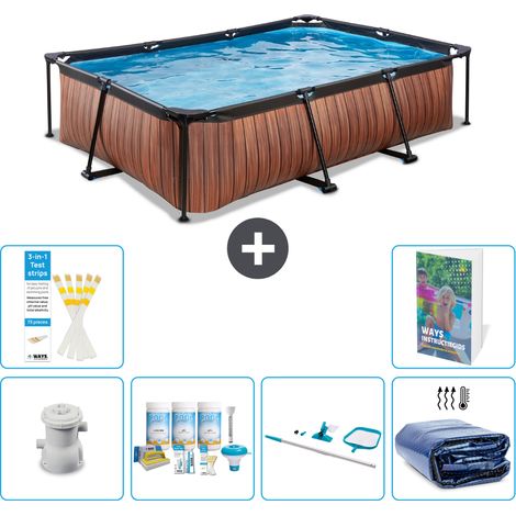 Exit-toys Piscina Exit Rectangular - Efecto madera - 300x200x65 cm - 7-piezas  S267 (1/5)