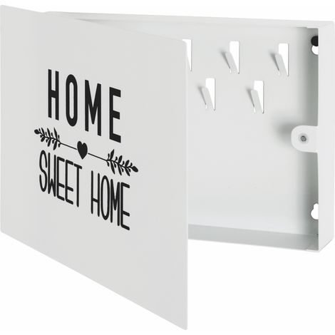 Boîte à clés design métal blanc "Home sweet Home" Kilia (1/2)