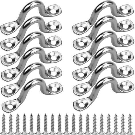 Boucles de pont en inox 12 pièces – Œillets de fixation 4mm – 24 vis incluses – Pour kayak, canoë, voiles d'ombrage – Mowze (1/6)