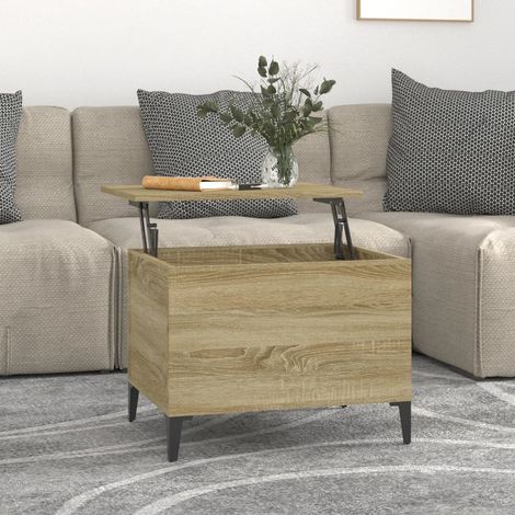 Table basse de salon, Table Café, Chêne sonoma 60x44,5x45 cm Bois d'ingénierie OIB3779E (1/5)