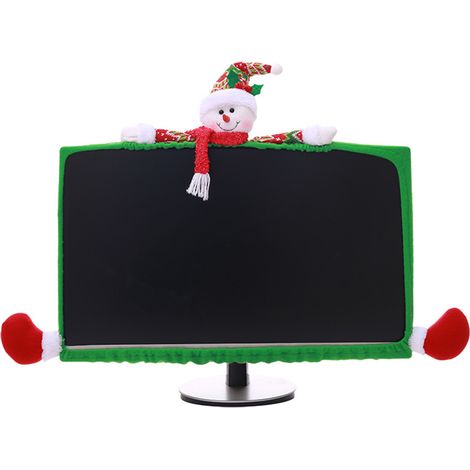Cadre d'écran 3D de Noël pour ordinateur PC 19-27 pouces, avec coque de protection et motif bonhomme de neige (1/5)