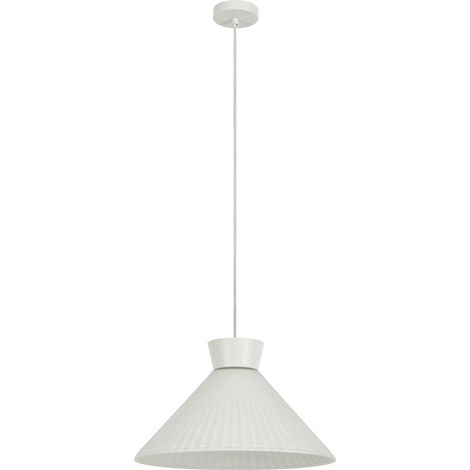 Lampada a Sospensione BEA Rossini Group 40cm - Vetro Bianco Satinato Plissettato, Attacco E27, Struttura Bianca IP20, Classe I - Illuminazione (1/4)