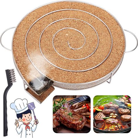 Générateur de Fumée Froide pour Fumoir Fumage Viande Poisson avec Brosse Nettoyage Grille Barbecue (diamatre 25cm) (1/5)
