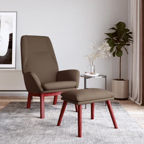Chaise de relaxation avec repose-pied Chaise scandinave Chaise de salon Taupe Tissu 82852 (1/5)