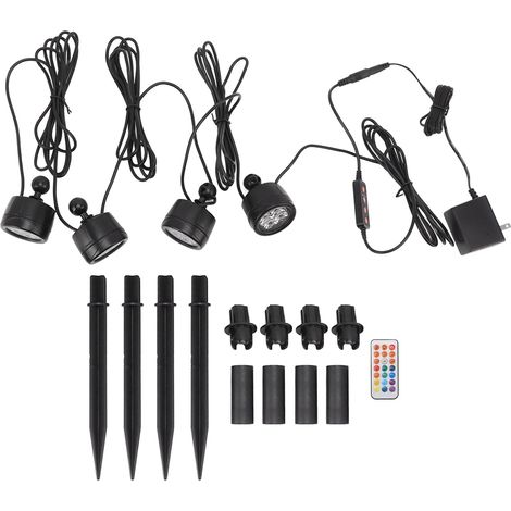 Ortviai Projecteur LED Paysager Étanche avec Télécommande, 360° Pivotant, 13 Couleurs, Haute Luminosité pour Jardin et Piscine (1/5)