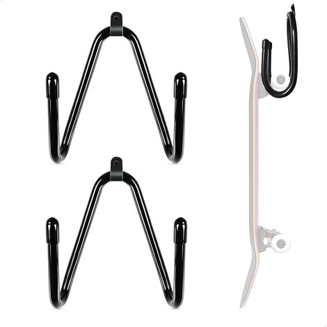 1 Paires Support Skateboard Mural, Porte Ski étagère Murale Snowboards Display Rack, Skis Voiture, Crochets Rangement, Planches Comme Skateboards (1/5)