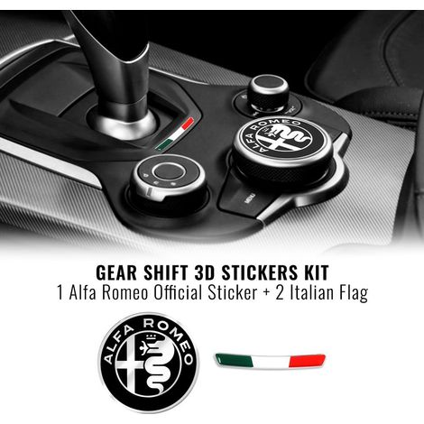 Kit Adesivo Alfa Romeo Logo 51 mm + Bandiera per Interno Giulia e Stelvio (1/5)