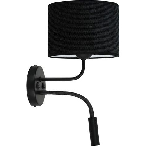 [NEUWERTIG] B-Ware Wandleuchte Roller Wandlampe Leselicht Cord schwarz Metall schwarz Schalter LED (1/2)