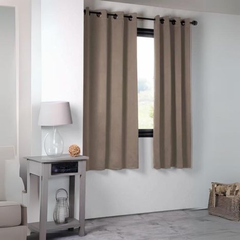 Homemaison – Rideau occultant 100% polyester 210gr/m2 – Dimensions 135x180 cm – Finition à 8 oeillets ronds – Lavable en machine à 30°C