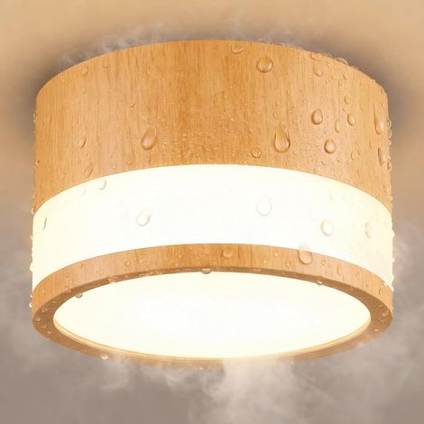 Spot Saillie Bois Exterieur Salle de Bain IP44 Etanche, Plafonnier Spot Led Tube en Saillie Cylindre Couloir Entree, 12W Blanc Chaud Surface Mounted Luminaire Couloir Cuisine Ø10cm (1/5)