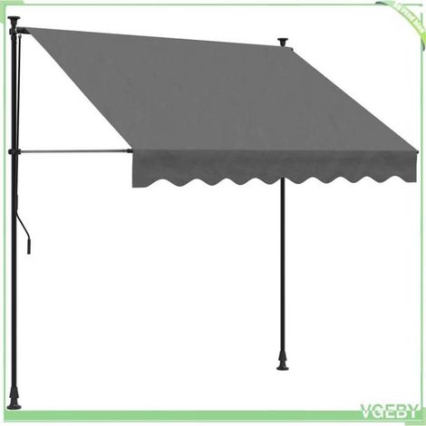 Auvent rétractable - FAFEICY - 368738 - 200×150 cm - Anthracite - Tissu polyester 180 g/m² (revêtement PU) (1/5)