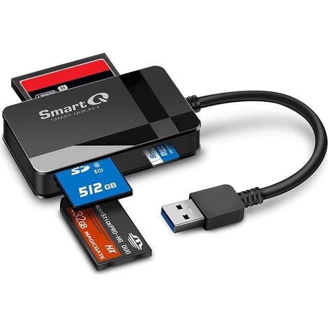 Lettore di schede SD SmartQ USB 3.0 C368, Plug and Play, compatibile con Apple e Windows, alimentato tramite USB, supporta CF/SD/SDHC/SDXC/MMC/Micro MMC, ecc. (1/5)