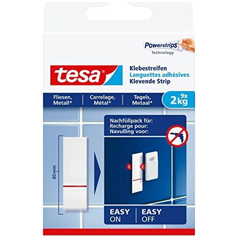 Strisce adesive Tesa Powerstrips bianco 12 mm 9 pezzi (1/4)