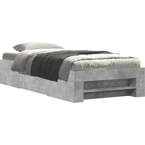Maison Exclusive - Bettgestell Betongrau 100x200 cm Holzwerkstoff