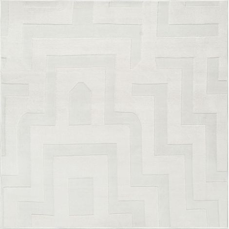 Tappeto da salotto rettangolare in jacquard, 160 x 160 cm, a pelo corto, bianco sporco, Gingera (1/5)