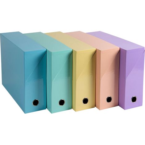 Aquarel caja archivador 800 hojas Coral, Azul claro, Verde claro, Mauve, Amarillo Cartón