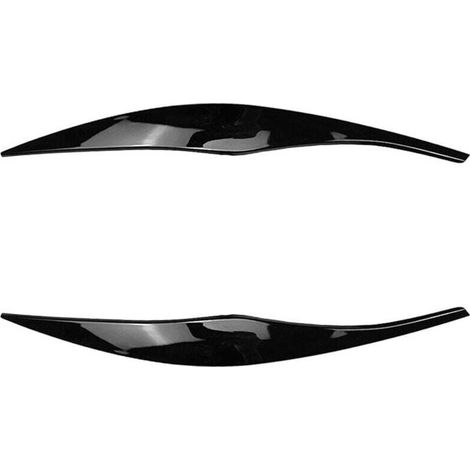 Adesivo decorativo per fari anteriori per BMW Serie 3 E90 E91 2005-2012, striscia sopracciglio nera lucida -Crezuo