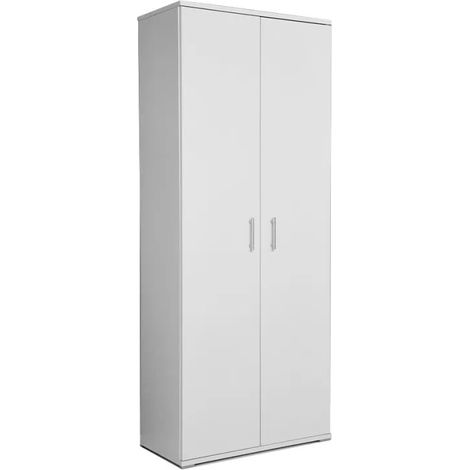 Armadio 2 Ante 6 Ripiani 72,3x36x177,1 cm in Truciolare Nobilitato Bianco (1/5)