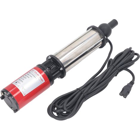 Pompe à eau solaire à moteur en cuivre DC24V 300W pour puits profonds, débit 4m³/h, hauteur de refoulement 15m, pour habitations, fermes, camping et véhicules. (1/5)