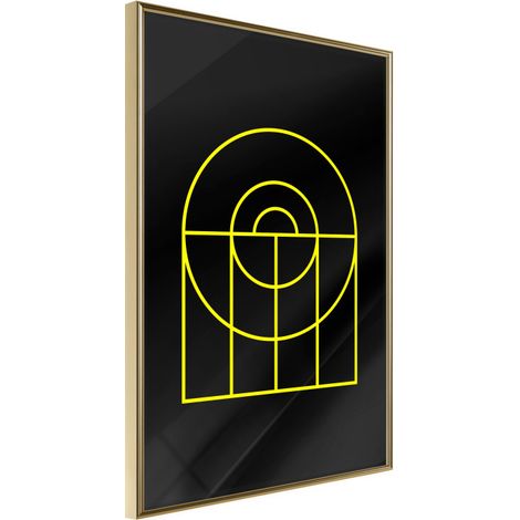 Affiche Murale Encadrée "Yellow Lines" 40 x 60 cm Or (1/2)