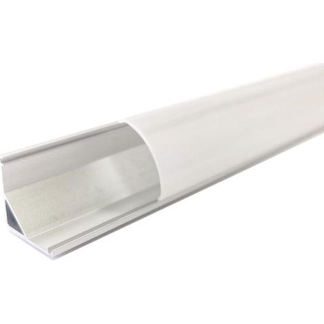 Silamp – Profilé aluminium angle 2m pour ruban LED – Couvercle blanc opaque – Dissipation thermique – Finition moderne et soignée