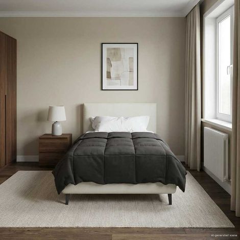 Ganzjahresbettdecke Anthrazit 140 x 200 cm Mikrofaser