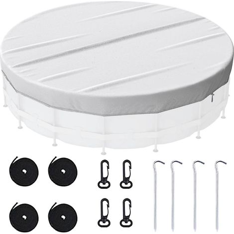 Couverture de piscine gonflable ronde et coupe-vent, imperméable et anti-poussière, pour piscines familiales, spas et jacuzzis gonflables - 2,4 m (8 pi) (1/5)