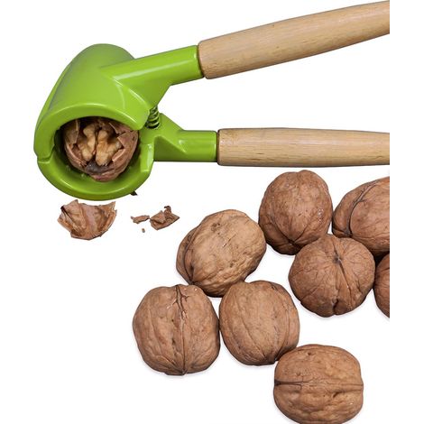 Casse-noix à ressort très résistant – Poignées en bois verni – Casse les coquilles sans écraser les fruits – Compact et facile à ranger – Durandal (1/3)