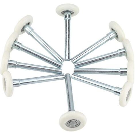 Roulettes de Porte de Garage Lot de 10 roulettes de rechange en nylon pour porte de garage avec tige de 5,1 cm Roulette Porte Coulissante Douche (1/5)