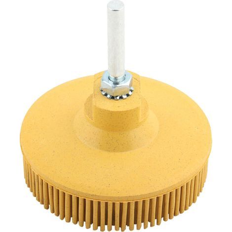 Brosse à Disque Électrique En Émeri Et Caoutchouc Brosse Abrasive Ébavurage Polissage Meule Bijoux Bois Métal Polissage(7.5cm Jaune ) (1/4)