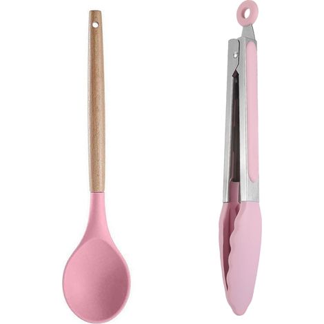 Ensemble de 2 ustensiles de cuisine en bois faciles à nettoyer, compatibles avec les poêles antiadhésives. (1/5)