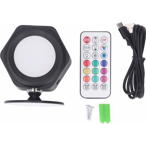Applique murale LED rechargeable 3 températures de couleur RVB à intensité variable magnétique 360 degrés (1/4)